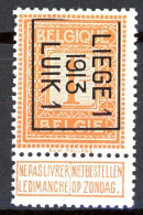 BE  PO 39  XX    ---   LIEGE 1   ---   1913  --  Pleine Gomme Sans Charnière - Typografisch 1912-14 (Cijfer-leeuw)