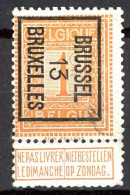 BE  PO 37  (*)    ---   BRUXELLES   ---   1913 - Typo Precancels 1912-14 (Lion)