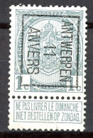 BE  PO 16  (*)    ---   ANTWERPEN   ---   1911 - Typo Precancels 1906-12 (Coat Of Arms)