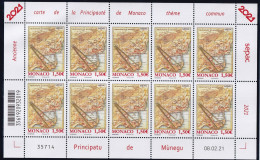 Monaco N°3294 - Feuille Entière - Neuf ** Sans Charnière - TB - Neufs