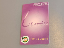 TOGO-(TG-LIB-REF-0008B)-Libertis-violet 4.500 FCFA-(Vertical)-(30)-(4500FCFR)-(4183-6721-7456-77)-(used Card - Togo