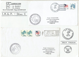 29e Expedition - 2 Documents - Soutien Logistique Aux Explorateurs Sur Le Dôme C - I.A.G.P. - Acheminé Par US NAVY - Lettres & Documents