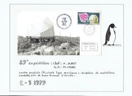 29e Expedition - CP Illustrée Type Maximum CàD Dumont D'Urville 2/3/79 - Lettres & Documents