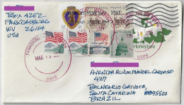 USA United States Postal Stationery Cover Honeybee Flower 15 Cents + 7 Additional Stamp Parkersburg Charleston Brazil - 2011-...