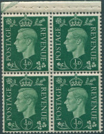 Great Britain 1937 SG462ab ½d Green KGVI Booklet Pane MNH (amd) - Unclassified