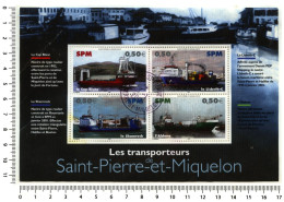 Bloc N° 10 YT Oblitéré De 4 Timbres De SPM - "LES TRANSPORTEURS De SPM" - 2004 - 009 - Oblitérés