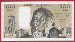 500 Francs "Pascal"- Du 05/07/1984.C--Alph U.207- 1 TROU D EPINGLE --SUP-- (969) - 500 F 1968-1993 ''Pascal''