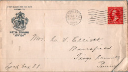 US Cover 2c New York Hotel Navarre For Mansfield Tioga Penn - Lettres & Documents