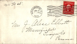 US Cover 2c Washington DC 1905  For Mansfield Tioga Penn - Lettres & Documents
