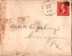 US Cover 2c 1901 Allentown Cds To Pa - Lettres & Documents