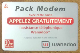 TICKET TÉLÉPHONE WANADOO PACK MODEM 19/07/2003 SPÉCIMEN PREPAID PREPAYÉE CALLING CARD TELECARTE SCHEDA PHONE CARD - Billetes FT