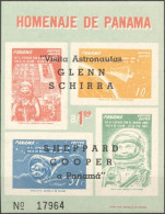 Panama 1963, Space, Visit Astronauts Glenn Schirra, BF OVERPRINT - Sud America