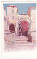 ILLUSTRATEURS. CPA. ILLUSTRATION E. LESSIEUX. 06. MENTON  " PLACE DE L'EGLISE" - Lessieux