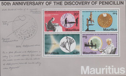 MAURITIUS - 1978 - FLEMING DISCOVERY OF PENICILLIN SOUVENIR SHEET MINT NEVER HINGED,SG CAT£10 - Mauritius (1968-...)