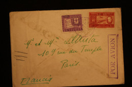 VENEZUELA LETTRE POUR PARIS FRANCE DE 1958 PAR AVION - Venezuela