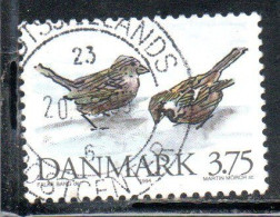 DANEMARK DANMARK DENMARK DANIMARCA 1994 WILD FAUNA ANIMALS BIRDS HOUSE SPARROWS 3.75k USED USATO OBLITERE' - Oblitérés