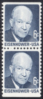 !a! USA Sc# 1393a MNH Vert.PAIR From BOOKLET-PANE - Dwight D. Eisenhower - Unused Stamps