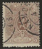 Belgie  .   OBP    .    25 (2 Scans)      .   O     .   Gestempeld     .   /   .   Oblitéré - 1866-1867 Piccolo Leone