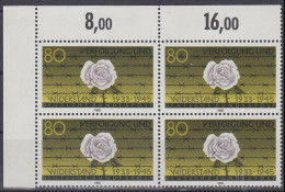 Deutschland Mi.Nr.1163 Verfolgung Und Widerstand ( 4er Block Ecke) - Weiße Rose - 1981-1990