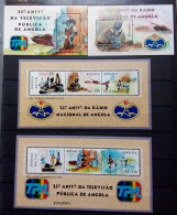 Angola 2001, 25 Years Of The National Radio And Television Company, Four MNH S/S - Angola