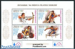 Türkiye 1996 Olympic Centenary S/s, Mint NH, Sport - Athletics - Olympic Games - Shooting Sports - Weightlifting - Altri & Non Classificati