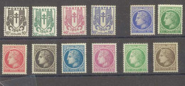 Yvert 670 à 681  - Croix De Lorraine Et Cérès - Série De 12 Timbres Neufs Sans Traces De Charnières - 1945-47 Cérès De Mazelin