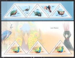 Guinea 2 MNH Minisheets From 2011 - Peacocks