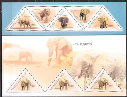 Guinea 2 MNH Minisheets From 2011 - Elefantes