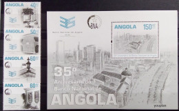 Angola 2011, 35 Years Of National Bank, MNH S/S And Stamps Set - Angola