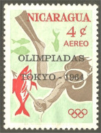 XW01-1520 Nicaragua Plongée Poisson Fish Fisch Scuba Diving Tauchen Surcharge Tokyo 1964 No Gum - Diving