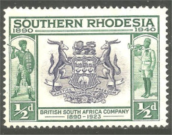XW01-1327 Southern Rhodesia British South Africa Company Elephant Elefante Norsu Olifant No Gum - Elefantes