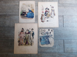 4 Gravures De Mode Journal Des Demoiselles Déguisement Travestissement Costume Kilt - Mode