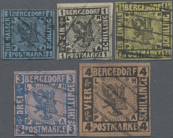 Bergedorf - Marken Und Briefe: 1861, Kompletter, Gestempelter Satz Der Ersten Au - Bergedorf