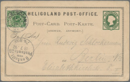 Helgoland - Ganzsachen: 1892, 5 Pf. Antwort-Gs. Mit DR 5 Pf. Ekr. "Helgoland 17 - Heligoland
