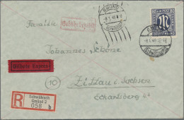 Bizone: 1946, 80 Pf. AM-Post Gez. 11 1/2 Neben Rotem Gebühr-bezahlt-Stempel Auf - Sonstige & Ohne Zuordnung