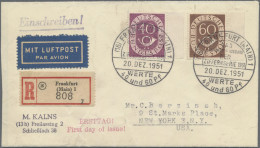 Bundesrepublik Deutschland: 1951, 40 Pfg. Und 60 Pfg. Posthorn, Jeweils Vom Rech - Other & Unclassified