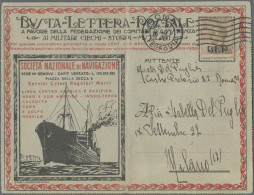 Italy: 1920/1923, BUSTE LETTERE POSTALI, Group Of Three Letters Bearing Sass. No - Collections