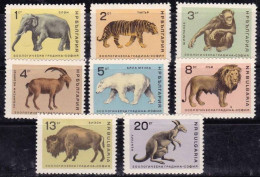 BULGARIA 1966 - MAMIFEROS SALVAJES - YVERT 1416/1423** - Elefantes