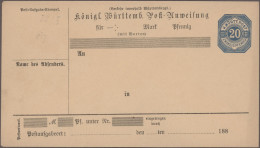 Württemberg - Ganzsachen: 1875/1920, Umfangreicher Posten Von Ca. 440 Ungebrauch - Andere & Zonder Classificatie