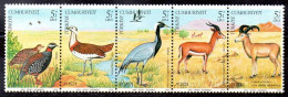 TURQUIA 1979 - TURKEY - AVES - PAJAROS Y GACELAS - YVERT 2270/2274** EN TIRA - Unused Stamps