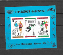 Olympische Spelen  1980 , Gabon - Blok  Met Opdruk  Postfris - Verano 1980: Moscu