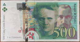 Billet De 500 Francs Pierre Et Marie CURIE 1994 FRANCE T017383099 - 500 F 1994-2000 ''Pierre En Marie Curie''