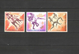 Guinea 1963 Olympic Games Tokyo, Athletics, Basketball, Boxing Set Of 3 With Orange Overprint MNH - Zomer 1964: Tokyo