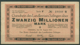 Solingen Kreis 20 Millionen Mark 1923, Keller 4812 C, Gebraucht (K1201) - Sonstige & Ohne Zuordnung