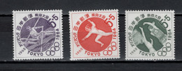 Japan 1962 Olympic Games Tokyo, Rowing, Fencing, Basketball Set Of 3 MNH - Ete 1964: Tokyo