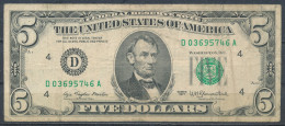 °°° USA 5 DOLLARS 1977 D °°° - Billets De La Federal Reserve (1928-...)