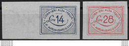 1945 Luogotenenza CORALIT Cifra 2v. With Watermark MNH Sassone N. 1a/2a - Autres & Non Classés