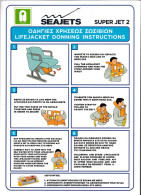 Grèce / Bateau De Transport De Passagers " SEAJETS / Super Jet 2 " / Consignes De Sécurité / Safety Card - Altri & Non Classificati