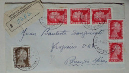 Argentine - Enveloppe Circulée Avec Des Timbres Thématiques D'Eva Perón (1953) - Femmes Célèbres