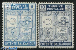 Türkiye 1940 Balkan Entente 2v, Mint NH, History - Various - Coat Of Arms - Europa Hang-on Issues - Joint Issues - Otros & Sin Clasificación